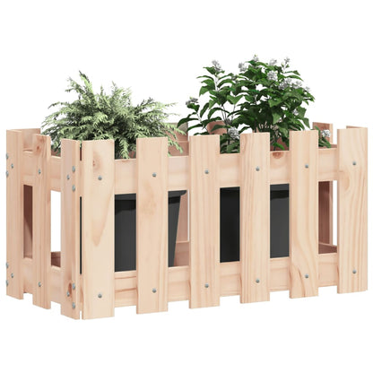 Jardinière avec design de clôture 60x30x30 cm pin massif
