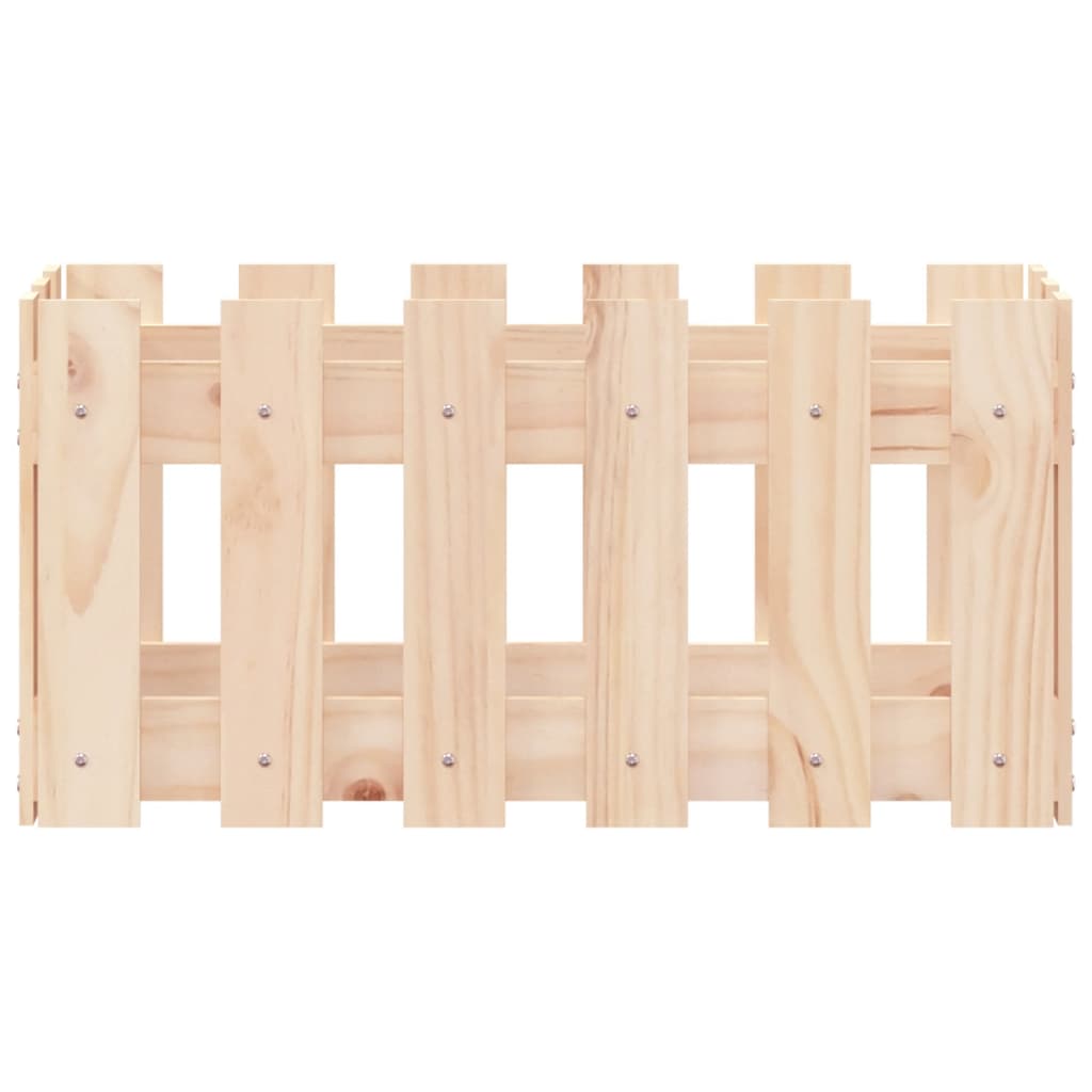 Jardinière avec design de clôture 60x30x30 cm pin massif