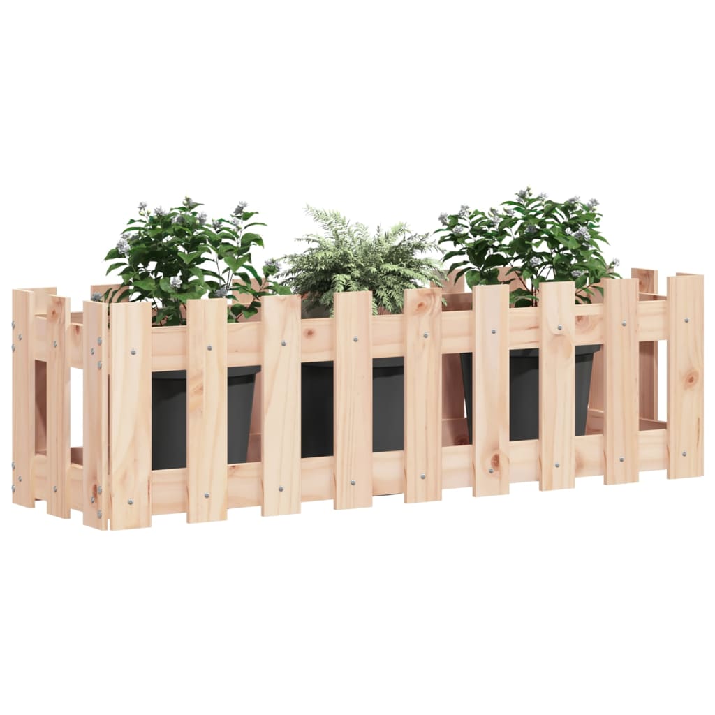 Lit surélevé de jardin design de clôture 100x30x30cm pin massif