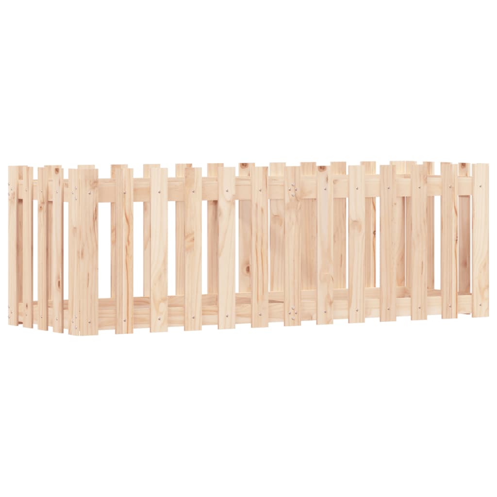 Lit surélevé de jardin design de clôture 150x50x50cm pin massif