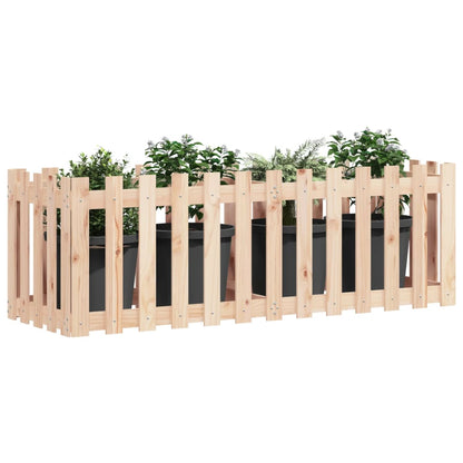 Lit surélevé de jardin design de clôture 150x50x50cm pin massif