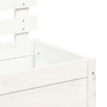 Jardinière avec support blanc 79x39,5x114 cm bois de pin massif