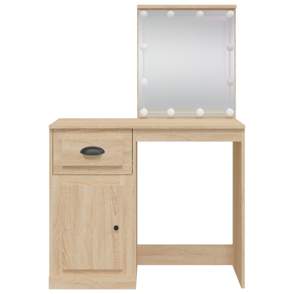 Coiffeuse avec lumières LED chêne sonoma ROSITA