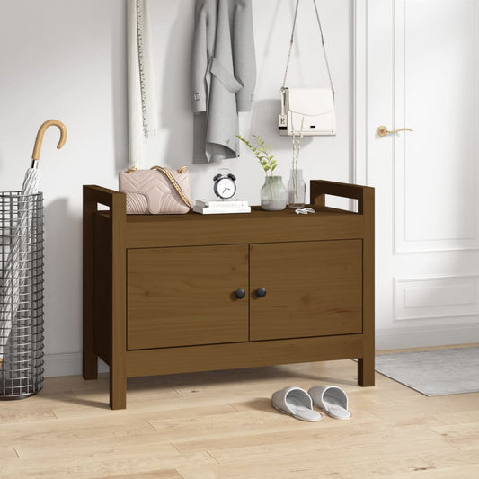 Panca ad ingresso marrone miele 80x40x60 cm legno di pino solido