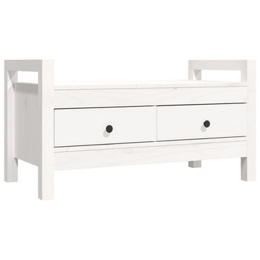Panchina di ingresso bianco 80x40x43 cm in legno di pino solido