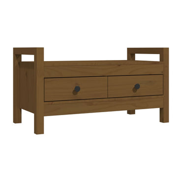 Panca ad ingresso marrone miele 80x40x43 cm in legno di pino solido
