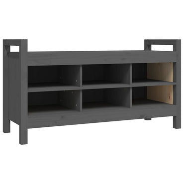 Panchina di ingresso grigio 110x40x60 cm Pino solido