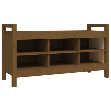 Panca ad ingresso marrone miele 110x40x60 cm in legno di pino solido