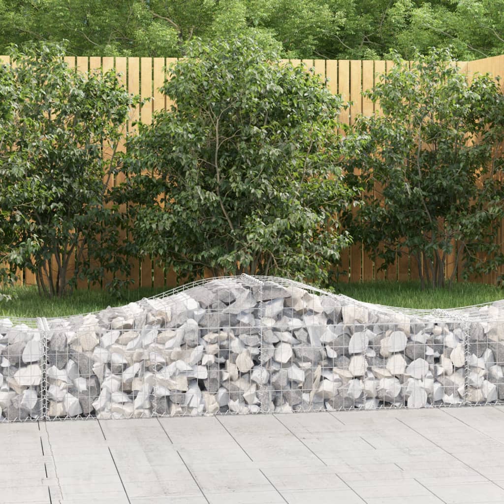 Arched Gabion baskets 9 pcs 200x50x40/60 cm Galvanized iron