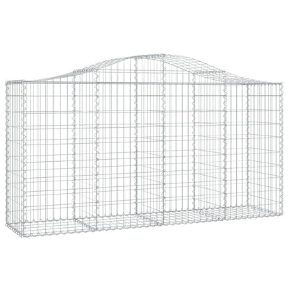 Paniers à gabions arqués 4 pcs 200x50x100/120 cm fer galvanisé