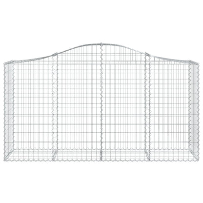 Paniers à gabions arqués 4 pcs 200x50x100/120 cm fer galvanisé