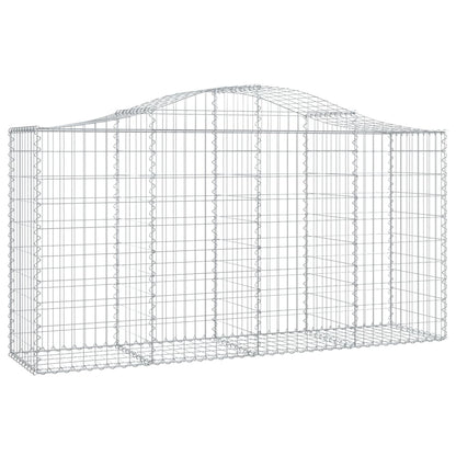 Paniers à gabions arqués 9 pcs 200x50x100/120 cm fer galvanisé