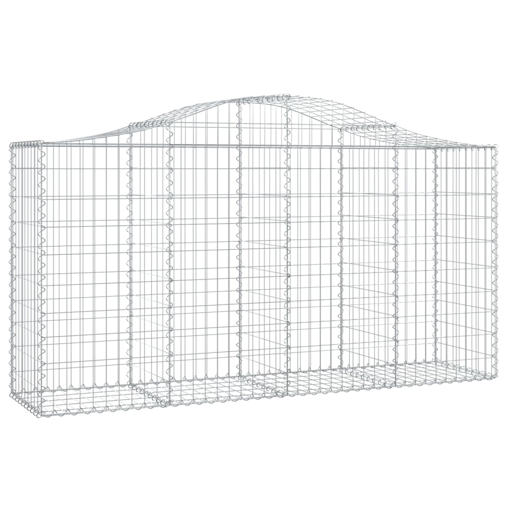 Paniers à gabions arqués 30 pcs 200x50x100/120 cm fer galvanisé