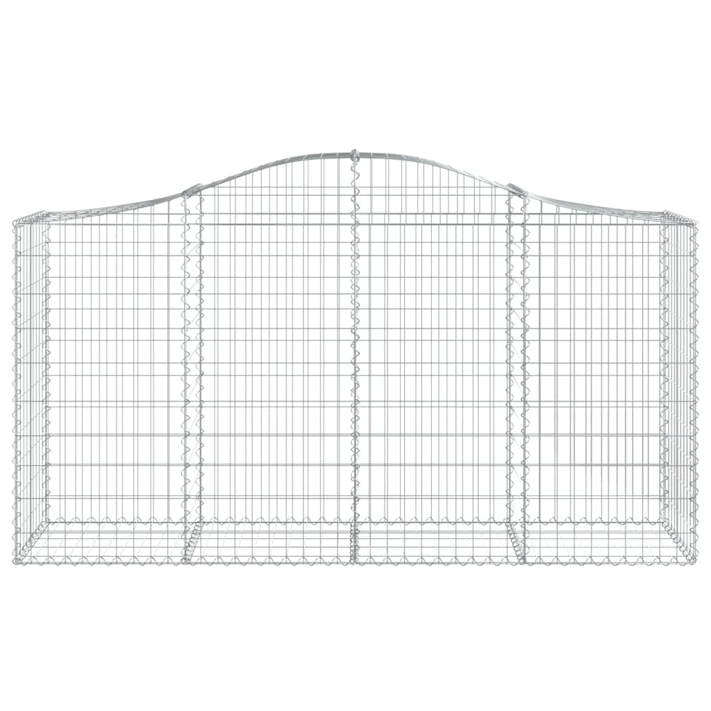 Paniers à gabions arqués 30 pcs 200x50x100/120 cm fer galvanisé