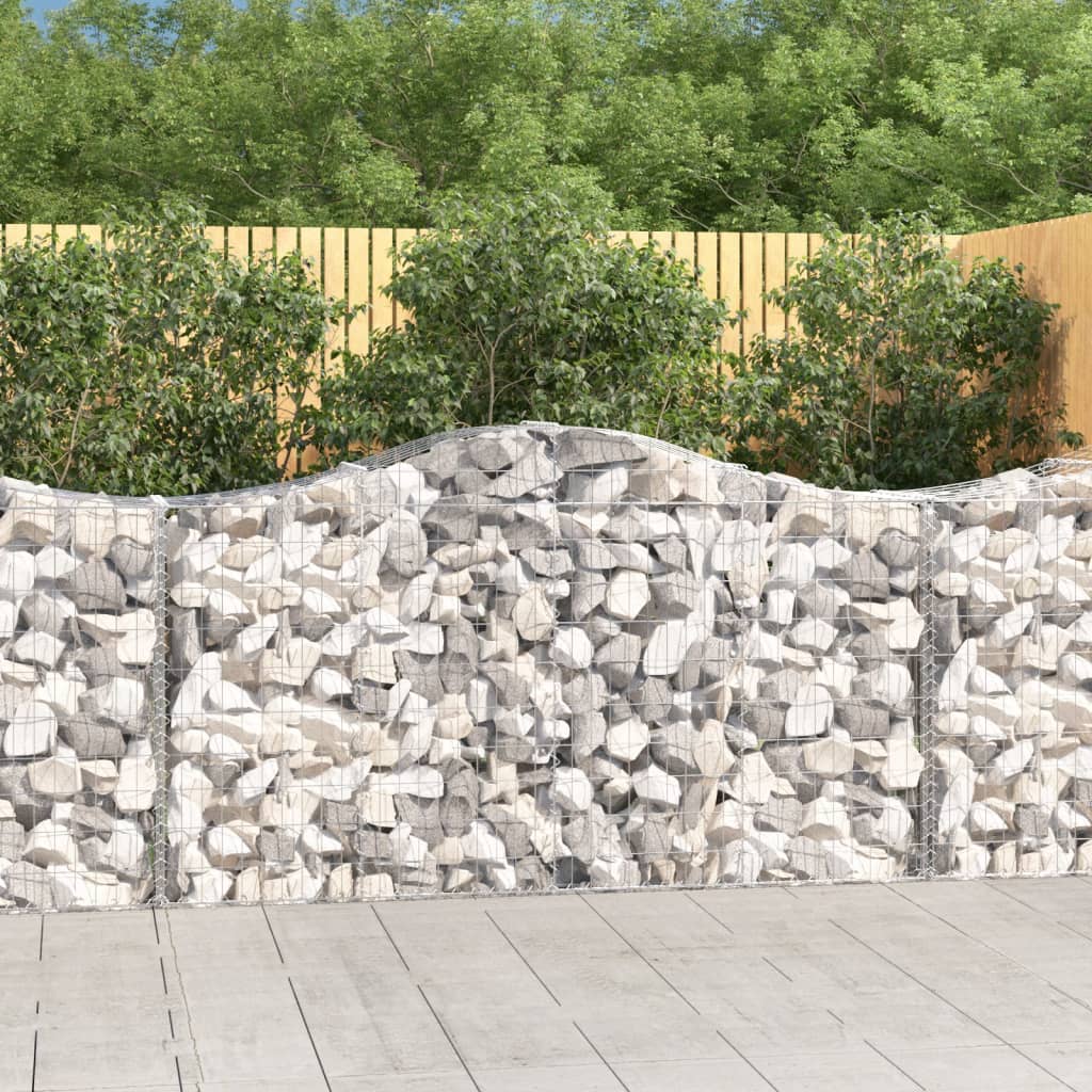 Paniers à gabions arqués 30 pcs 200x50x100/120 cm fer galvanisé