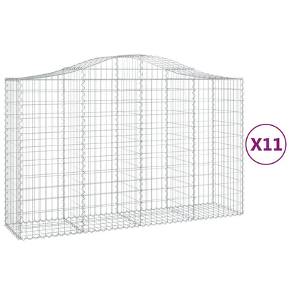 Paniers à gabions arqués 11 pcs 200x50x120/140 cm Fer galvanisé