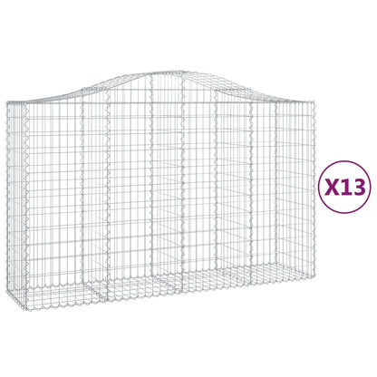 Paniers à gabions arqués 13 pcs 200x50x120/140 cm Fer galvanisé