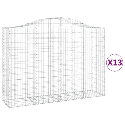 Paniers à gabions arqués 13 pcs 200x50x140/160 cm Fer galvanisé