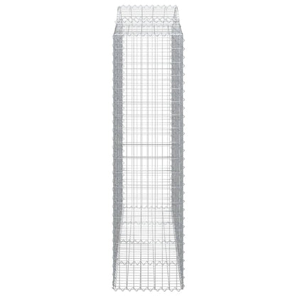 Paniers à gabions arqués 4 pcs 200x50x180/200 cm Fer galvanisé