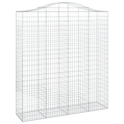 Paniers à gabions arqués 5 pcs 200x50x220/240 cm Fer galvanisé