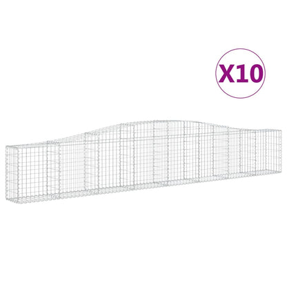 Paniers à gabions arqués 10 pcs 400x30x60/80 cm Fer galvanisé