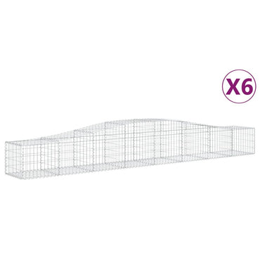 Paniers à gabions arqués 6 pcs 400x50x40/60 cm Fer galvanisé