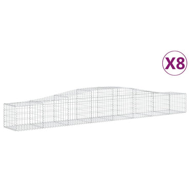 Paniers à gabions arqués 8 pcs 400x50x40/60 cm Fer galvanisé