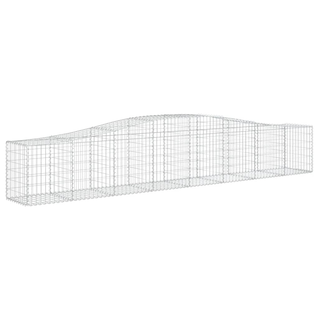 Paniers à gabions arqués 2 pcs 400x50x60/80 cm Fer galvanisé