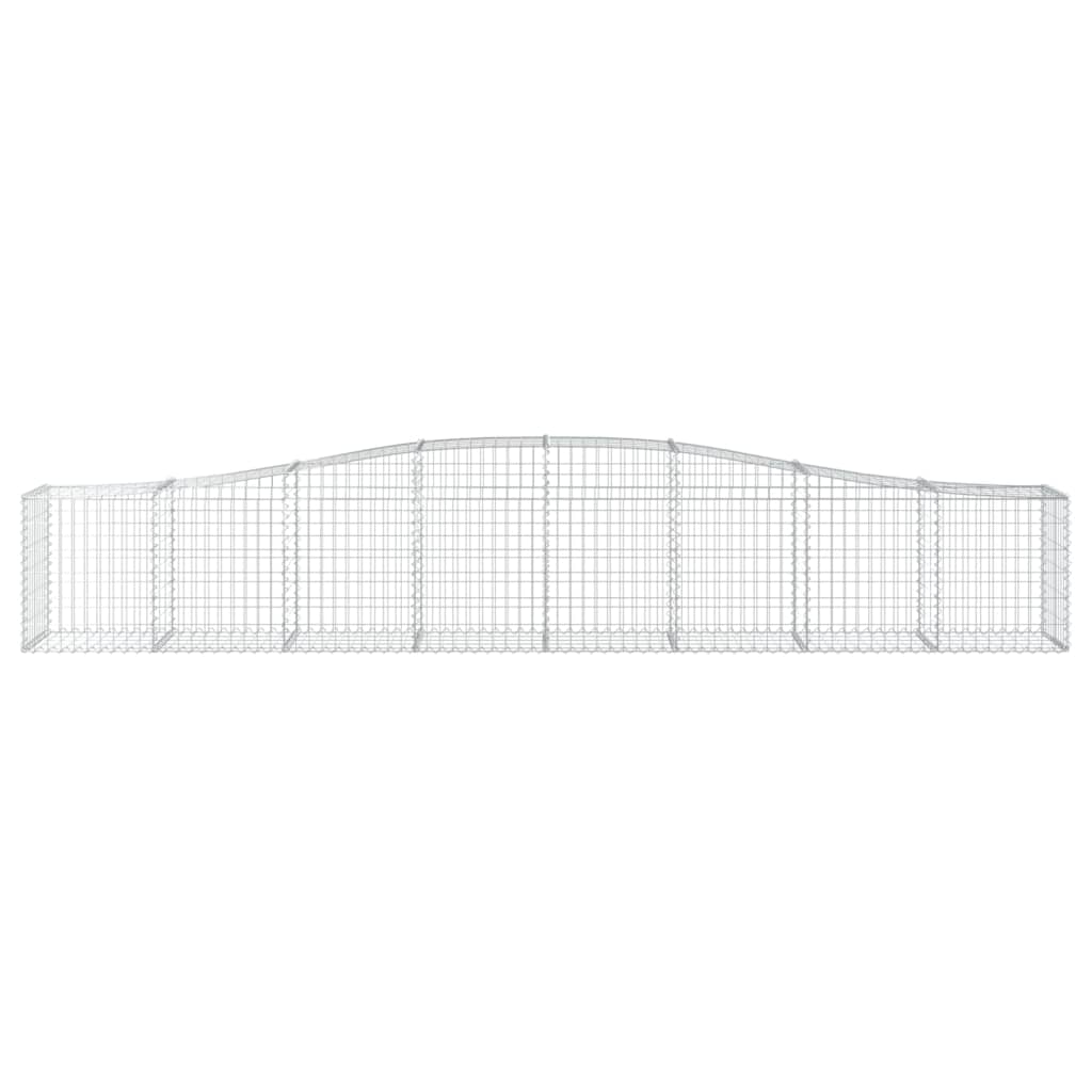 Paniers à gabions arqués 2 pcs 400x50x60/80 cm Fer galvanisé