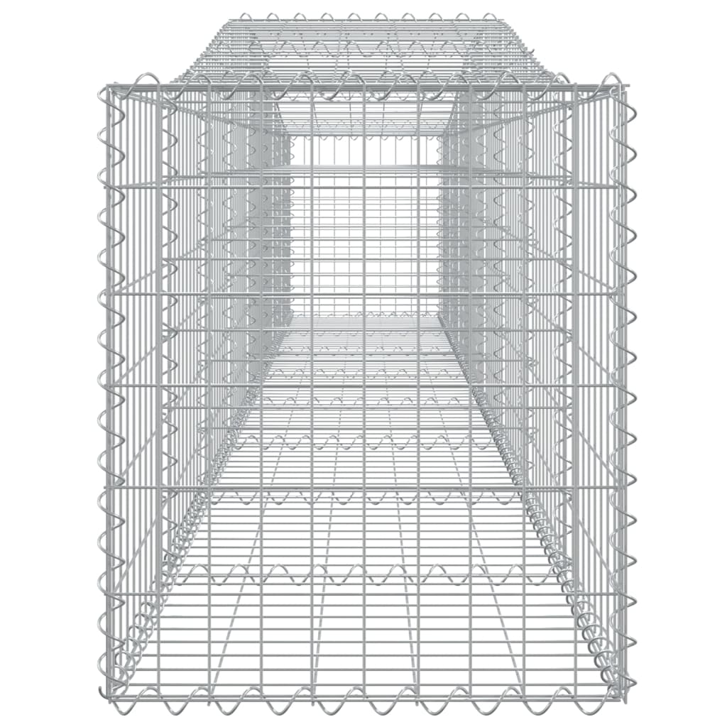 Paniers à gabions arqués 2 pcs 400x50x60/80 cm Fer galvanisé