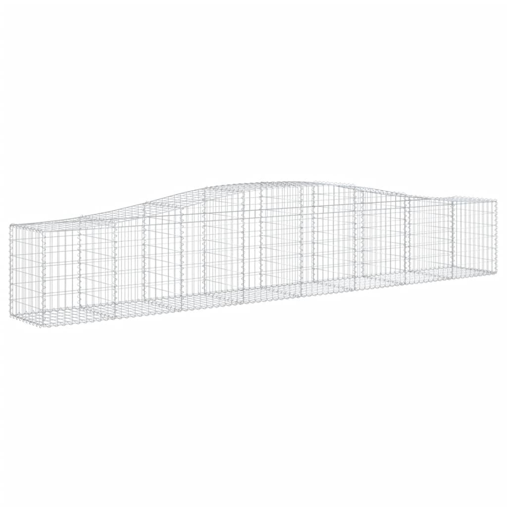 Paniers à gabions arqués 4 pcs 400x50x60/80 cm Fer galvanisé