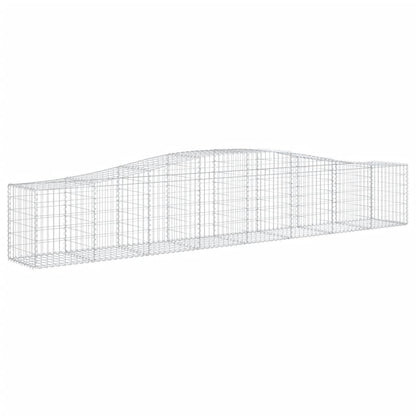 Paniers à gabions arqués 4 pcs 400x50x60/80 cm Fer galvanisé
