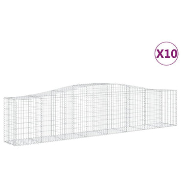 Paniers à gabions arqués 10 pcs 400x50x80/100 cm Fer galvanisé