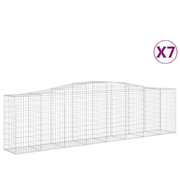 Paniers à gabions arqués 7 pcs 400x50x100/120 cm Fer galvanisé