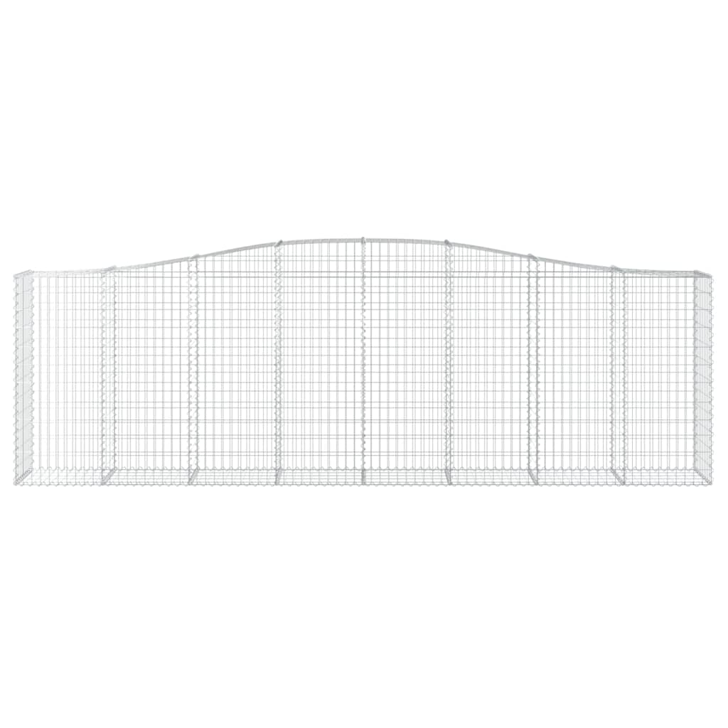 Paniers à gabions arqués 2 pcs 400x50x120/140 cm Fer galvanisé