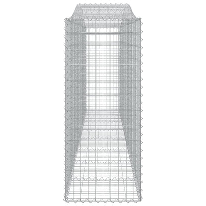 Paniers à gabions arqués 2 pcs 400x50x120/140 cm Fer galvanisé
