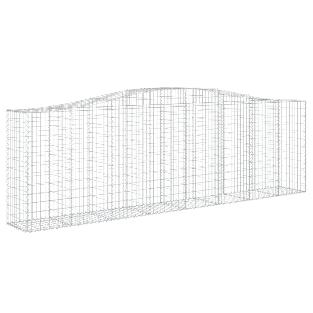 Paniers à gabions arqués 4 pcs 400x50x120/140 cm Fer galvanisé