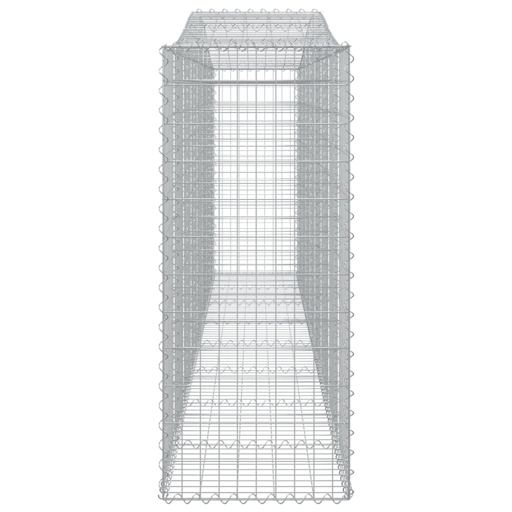 Paniers à gabions arqués 4 pcs 400x50x120/140 cm Fer galvanisé