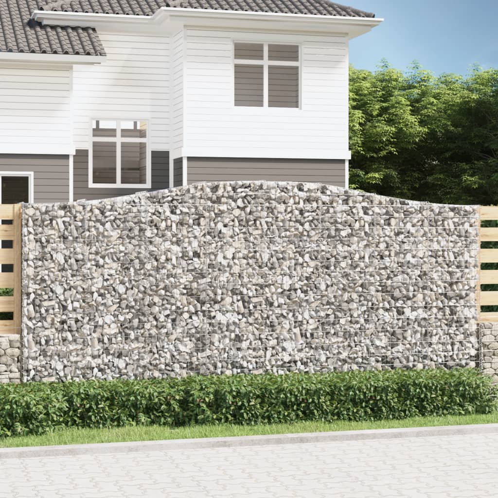 Paniers à gabions arqués 4 pcs 400x50x180/200 cm Fer galvanisé
