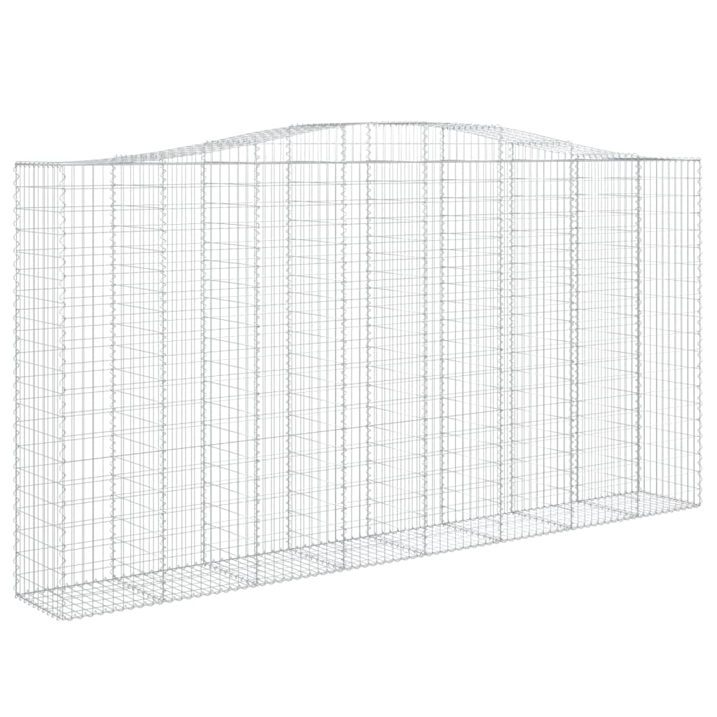 Paniers à gabions arqués 4 pcs 400x50x200/220 cm Fer galvanisé