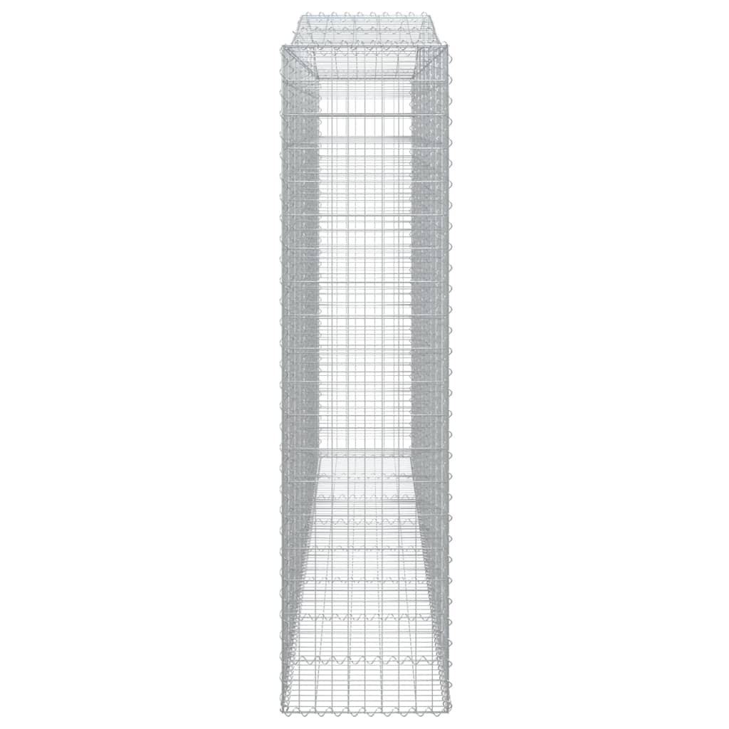 Paniers à gabions arqués 4 pcs 400x50x200/220 cm Fer galvanisé