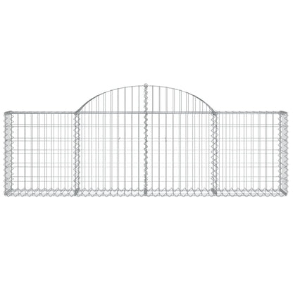 Paniers à gabions arqués 3 pcs 200x30x60/80 cm Fer galvanisé