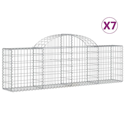 Paniers à gabions arqués 7 pcs 200x30x60/80 cm Fer galvanisé