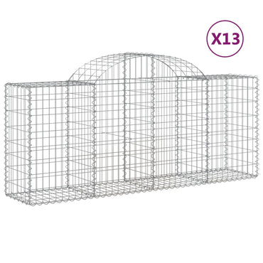 Paniers à gabions arqués 13 pcs 200x50x80/100 cm Fer galvanisé