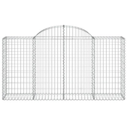 Paniers à gabions arqués 3 pcs 200x50x100/120 cm fer galvanisé