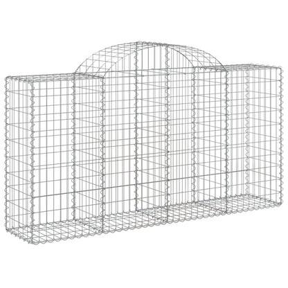 Paniers à gabions arqués 4 pcs 200x50x100/120 cm fer galvanisé