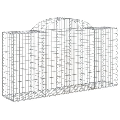 Paniers à gabions arqués 12 pcs 200x50x100/120 cm fer galvanisé