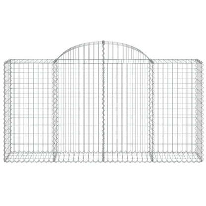 Paniers à gabions arqués 18 pcs 200x50x100/120 cm fer galvanisé