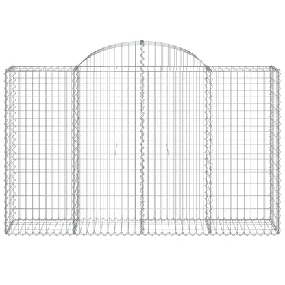 Paniers à gabions arqués 3 pcs 200x50x120/140 cm Fer galvanisé