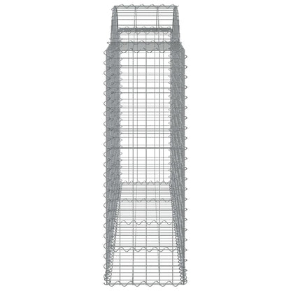 Paniers à gabions arqués 3 pcs 200x50x120/140 cm Fer galvanisé